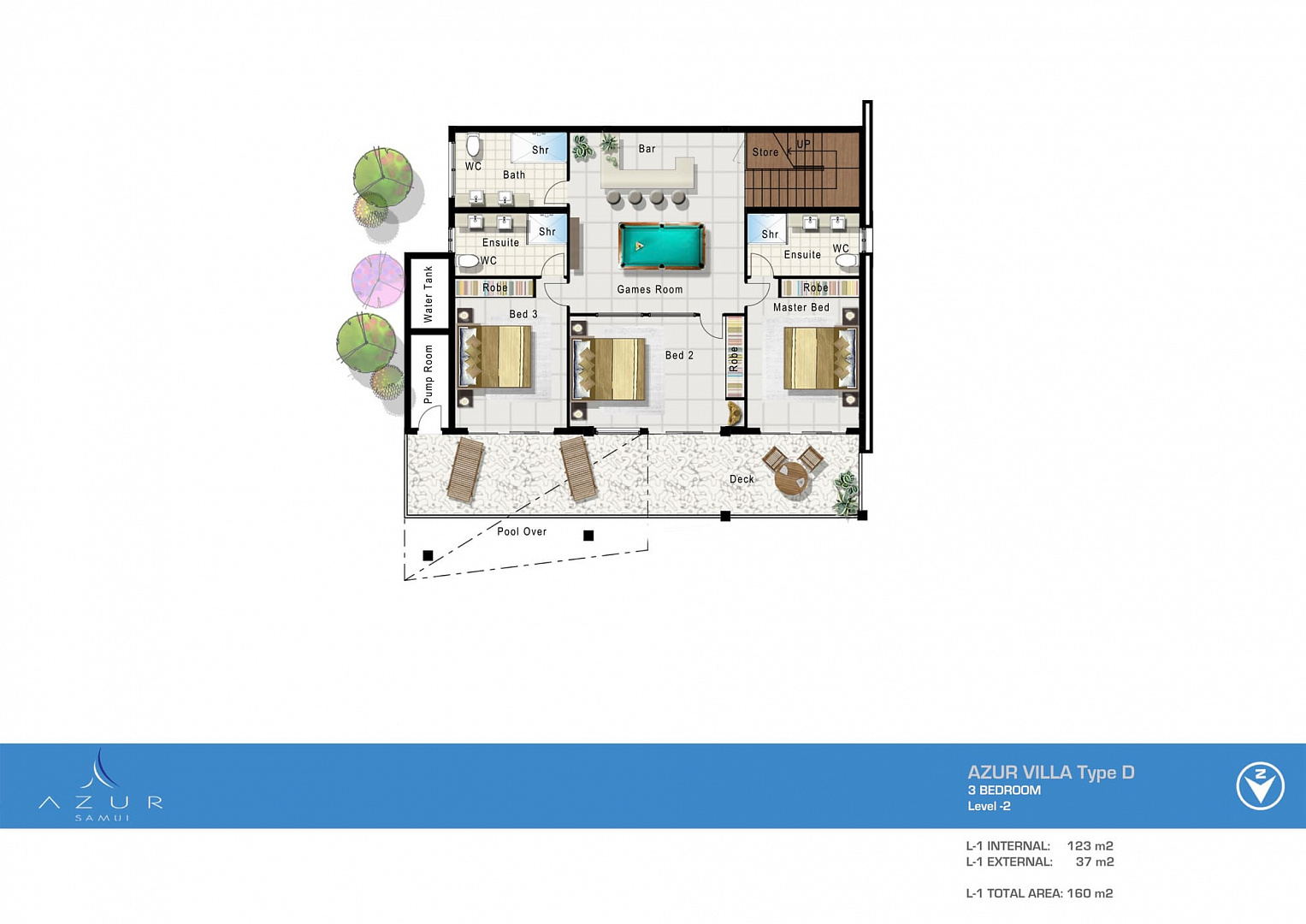 VILS-0081: Off-plan luxury 3-bedroom sea view villa with private infinity pool in Maenam