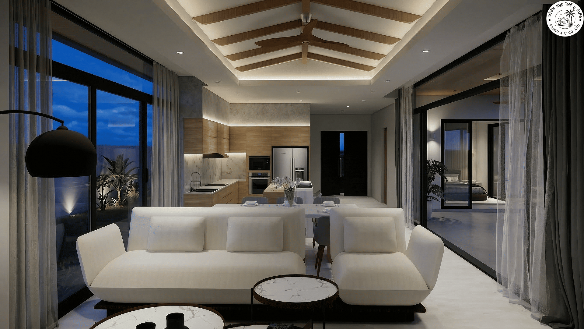 VILS-0050 - Off-plan 3-bedroom luxury tropical villas with private pool in Maenam, Koh Samui