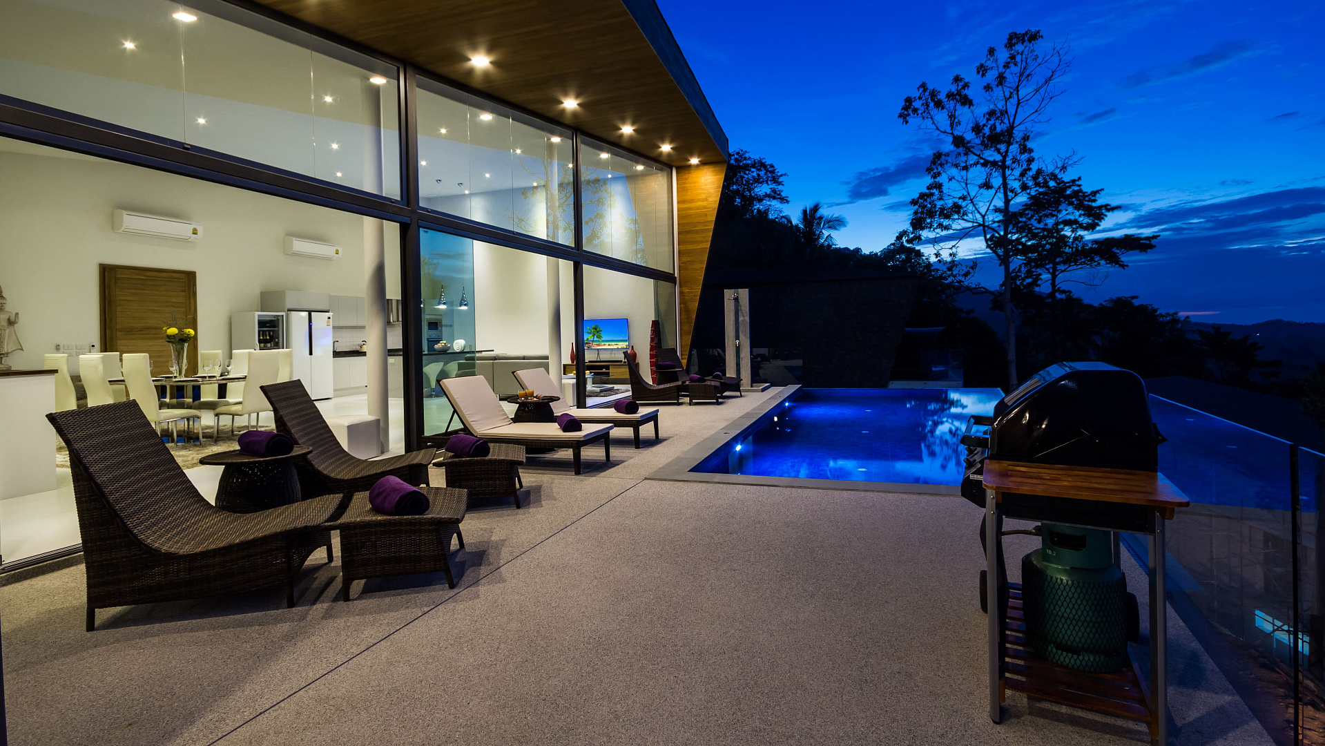 VILS-0080: Spacious 4-bedroom sea view villa with infinity pool in Maenam