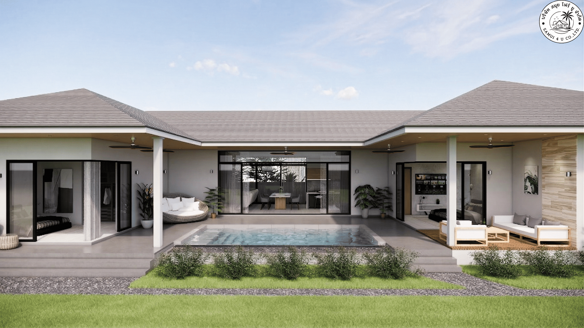 VILS-0050 - Off-plan 3-bedroom luxury tropical villas with private pool in Maenam, Koh Samui