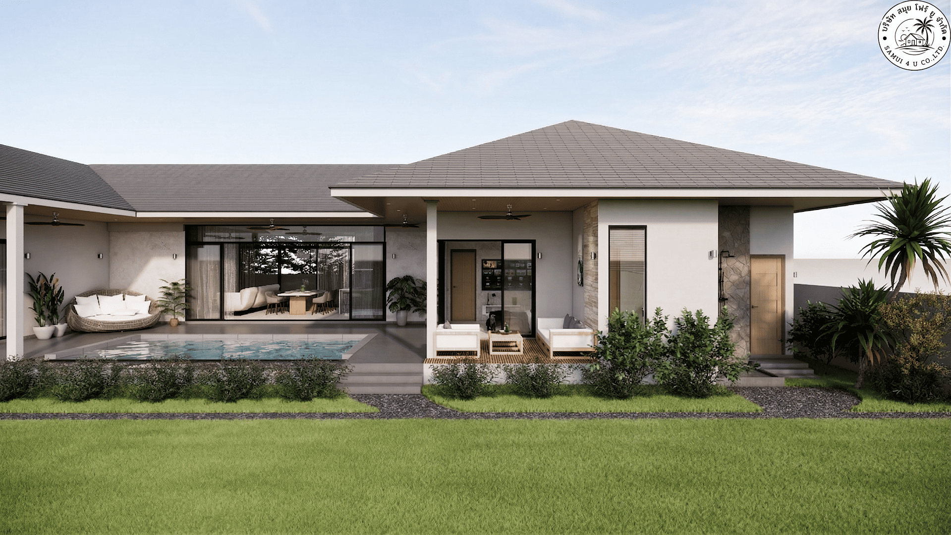 VILS-0050 - Off-plan 3-bedroom luxury tropical villas with private pool in Maenam, Koh Samui