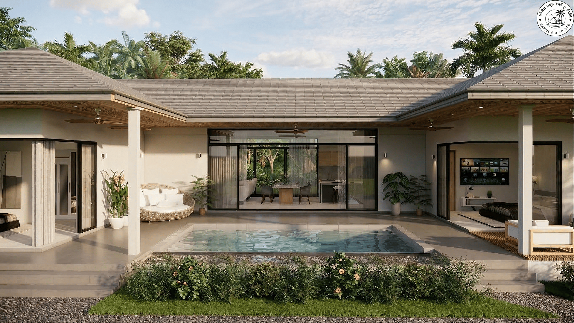 VILS-0050 - Off-plan 3-bedroom luxury tropical villas with private pool in Maenam, Koh Samui
