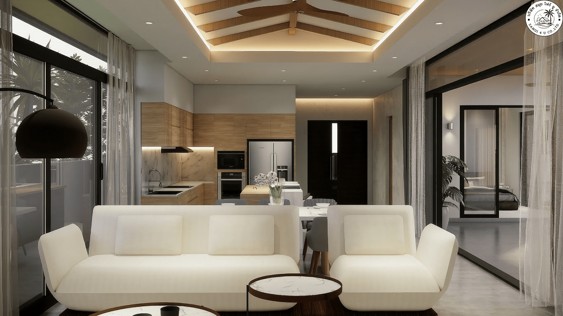 VILS-0050 - Off-plan 3-bedroom luxury tropical villas with private pool in Maenam, Koh Samui