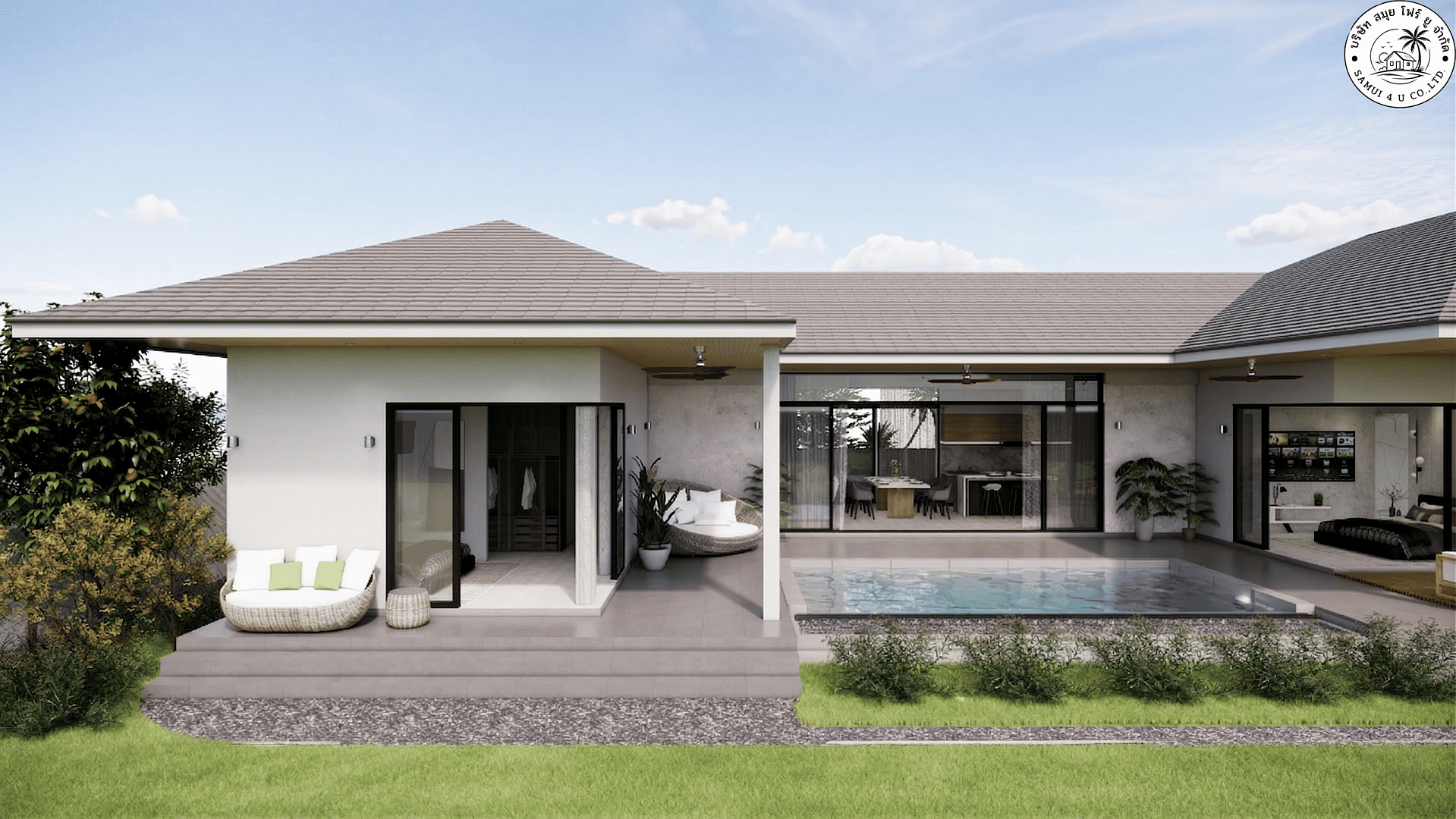 VILS-0050 - Off-plan 3-bedroom luxury tropical villas with private pool in Maenam, Koh Samui