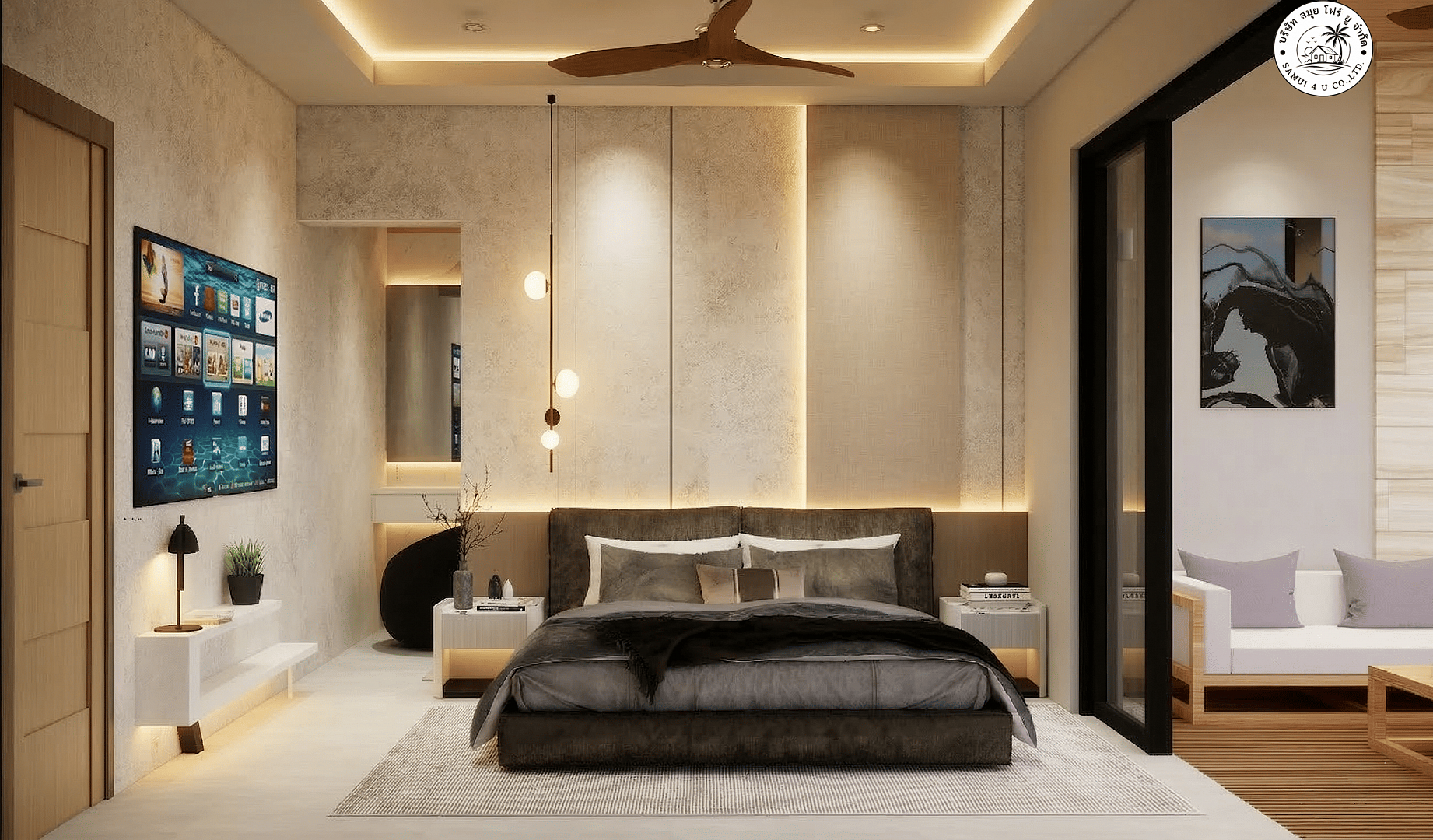 VILS-0050 - Off-plan 3-bedroom luxury tropical villas with private pool in Maenam, Koh Samui