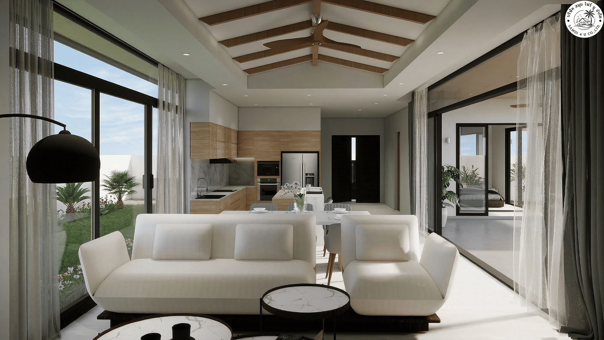 VILS-0050 - Off-plan 3-bedroom luxury tropical villas with private pool in Maenam, Koh Samui