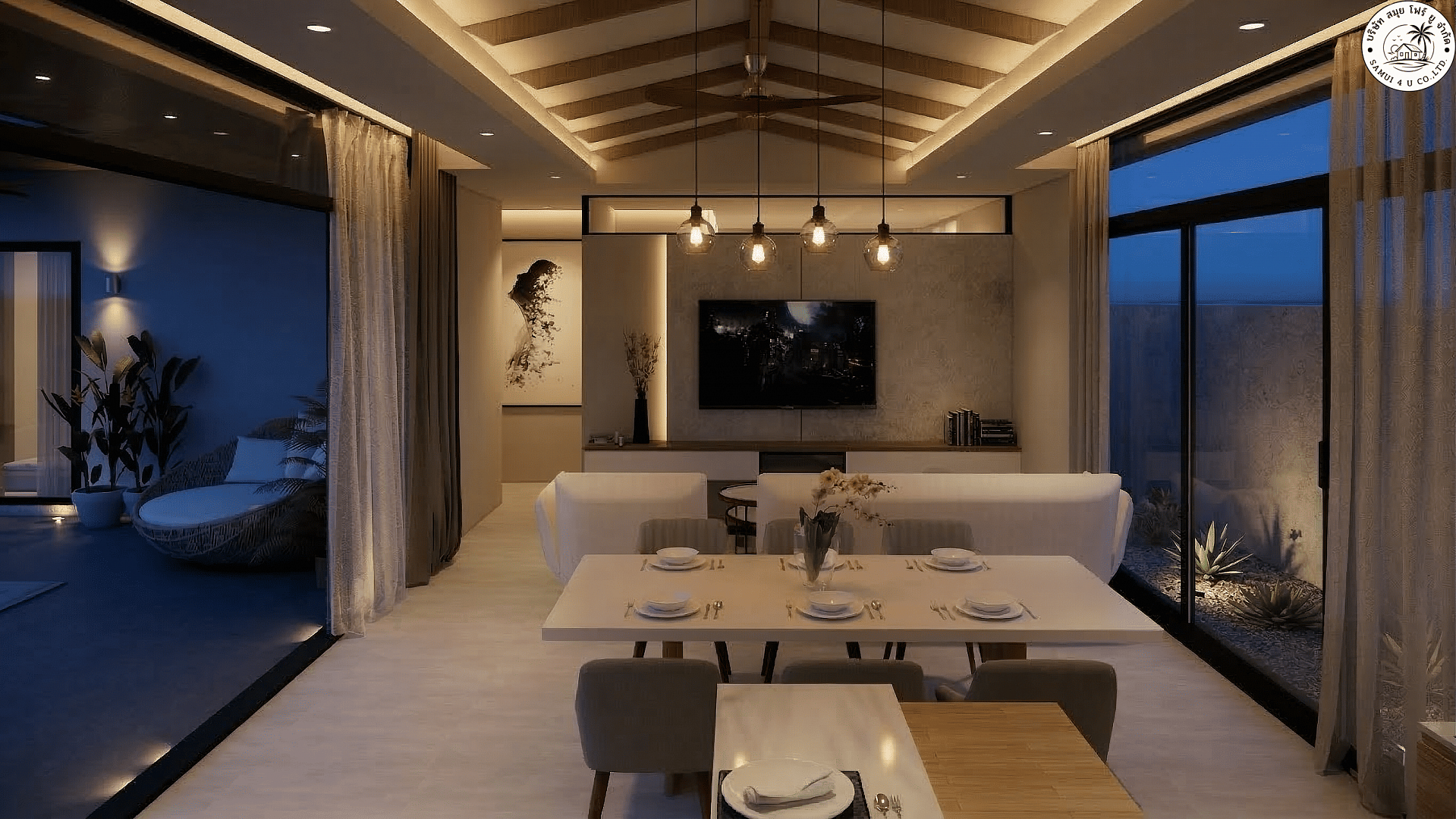 VILS-0050 - Off-plan 3-bedroom luxury tropical villas with private pool in Maenam, Koh Samui